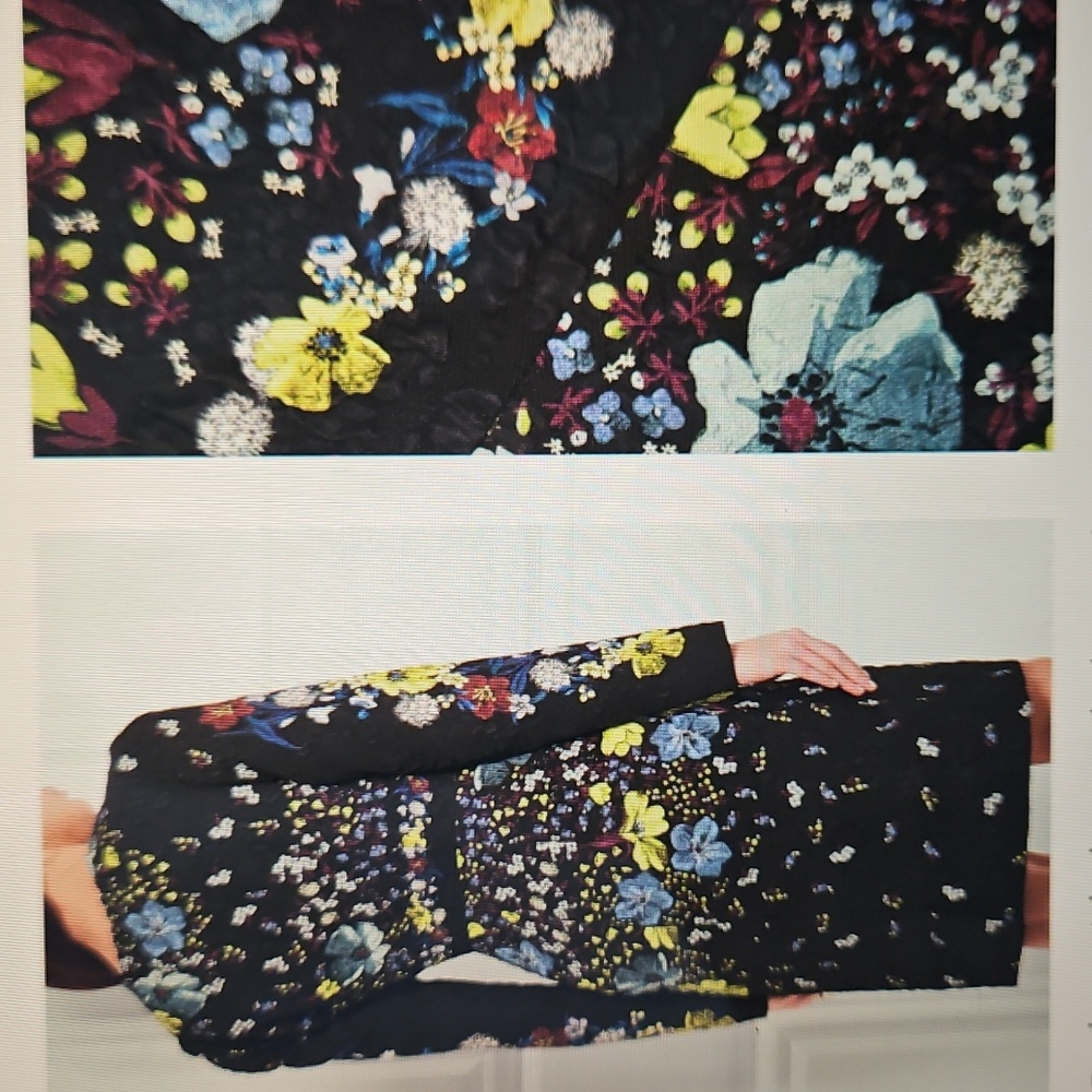 ERDEM: Royal Duchess Black Floral Long Sleeve Dress - Picture 2 of 9